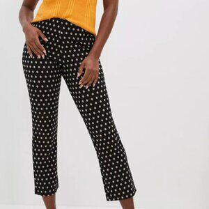 By Anthropologie Womens XS High Rise Daisy Floral Cropped Pull On Pants Black